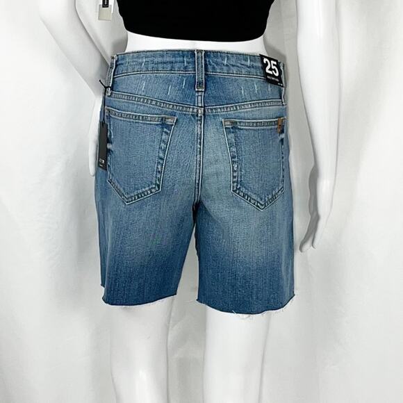 Joe’s Jeans Rory Blue Wash Raw Hems Cut Off Bermuda Jean Shorts Sz25 NWT - Picture 8 of 13